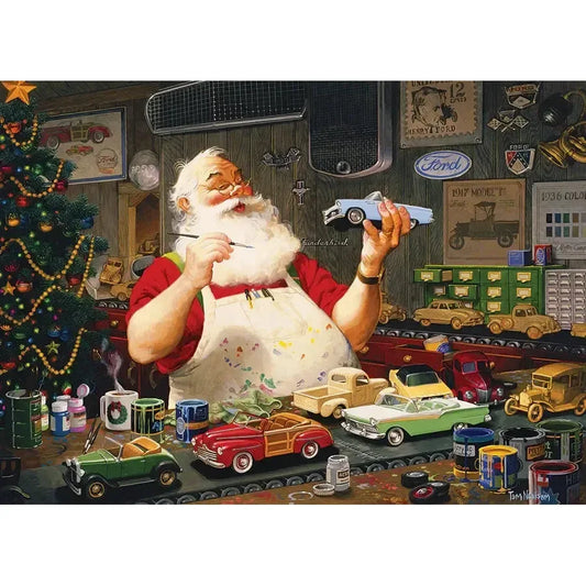 Santa Painting Cards 1000 Piece Jigsaw Puzzle Cobble Hill - BIG FRENCHIES