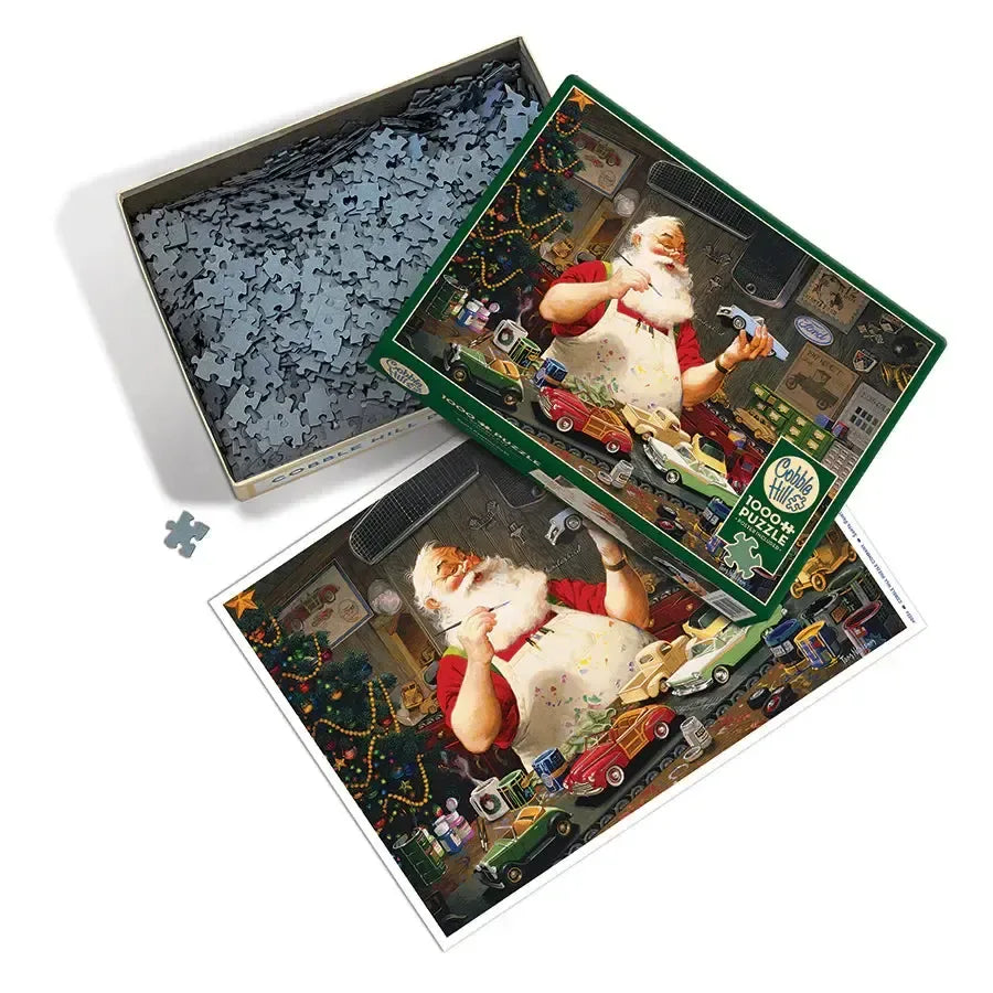 Santa Painting Cards 1000 Piece Jigsaw Puzzle Cobble Hill - BIG FRENCHIES