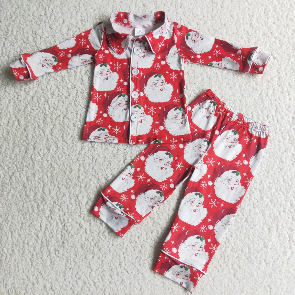 Santa print boy Christmas pajamas - BIG FRENCHIES