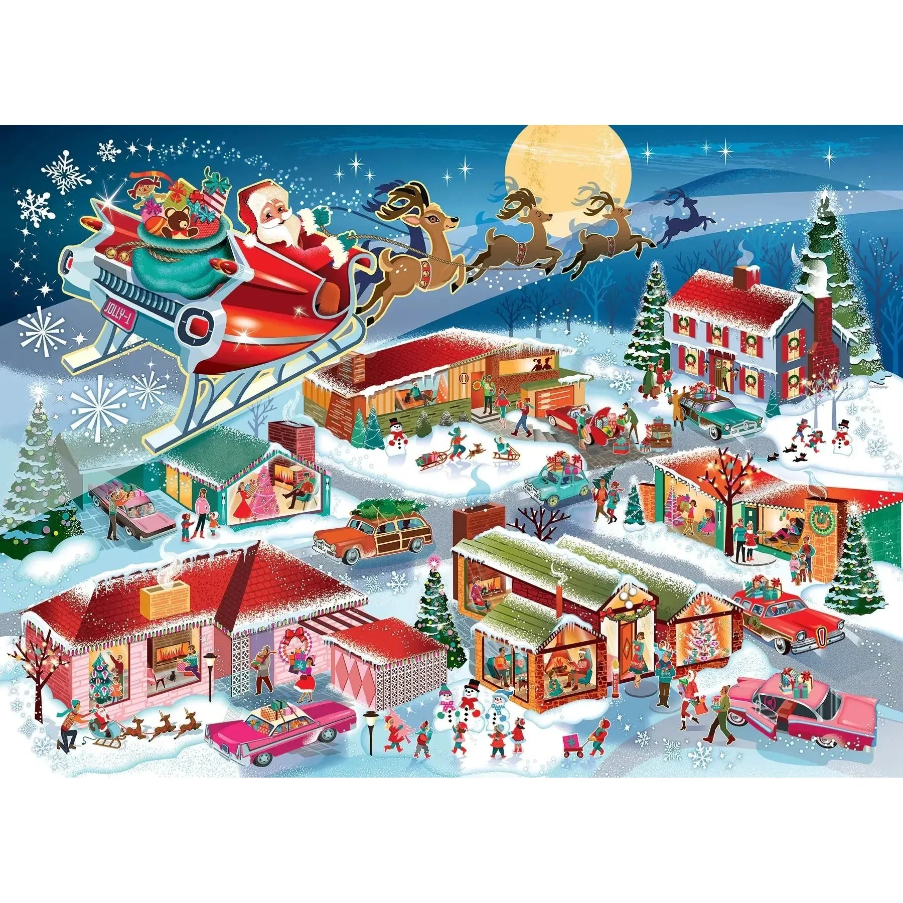 Santa's Flyby 350 Piece Family Jigsaw Puzzle Cobble Hill