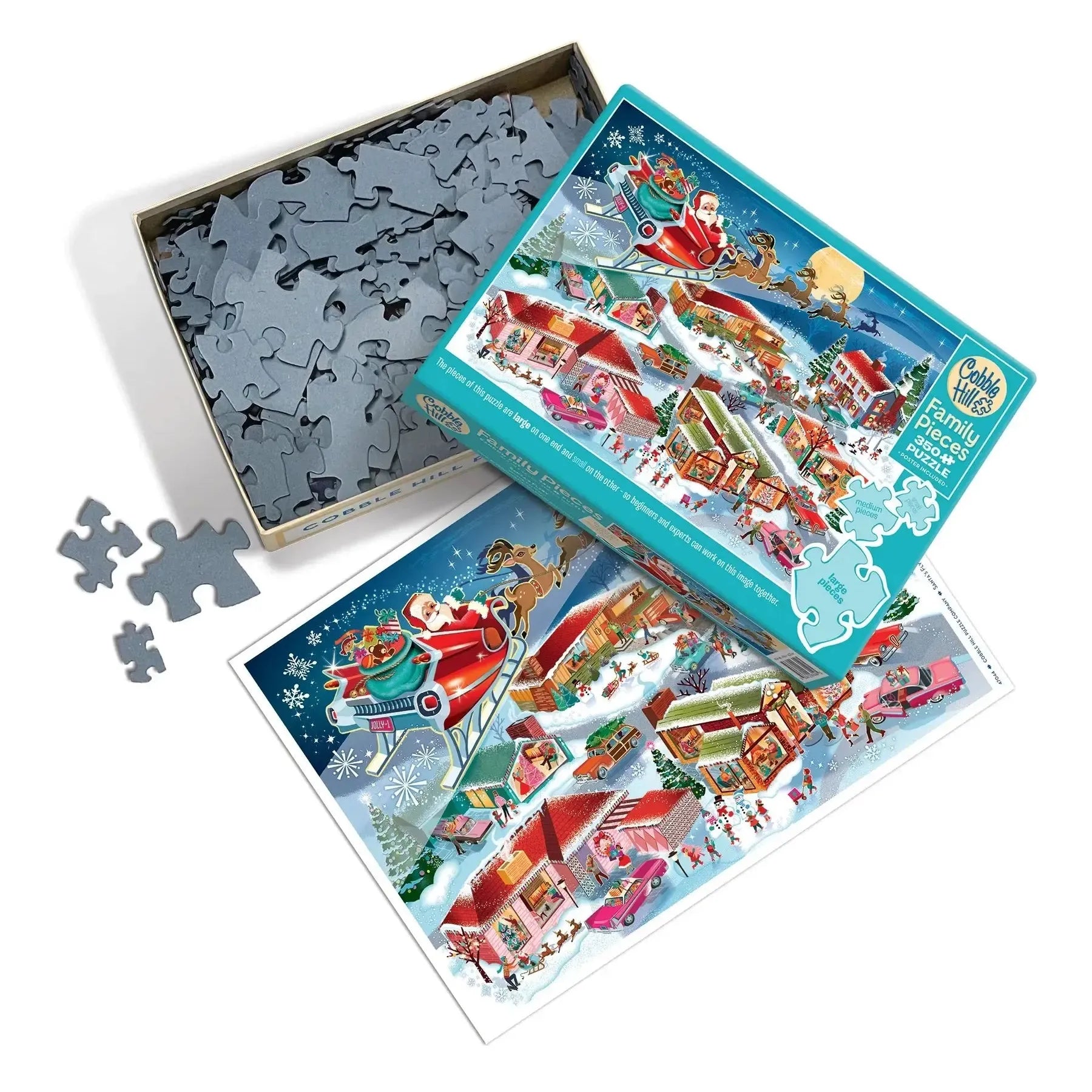Santa's Flyby 350 Piece Family Jigsaw Puzzle Cobble Hill