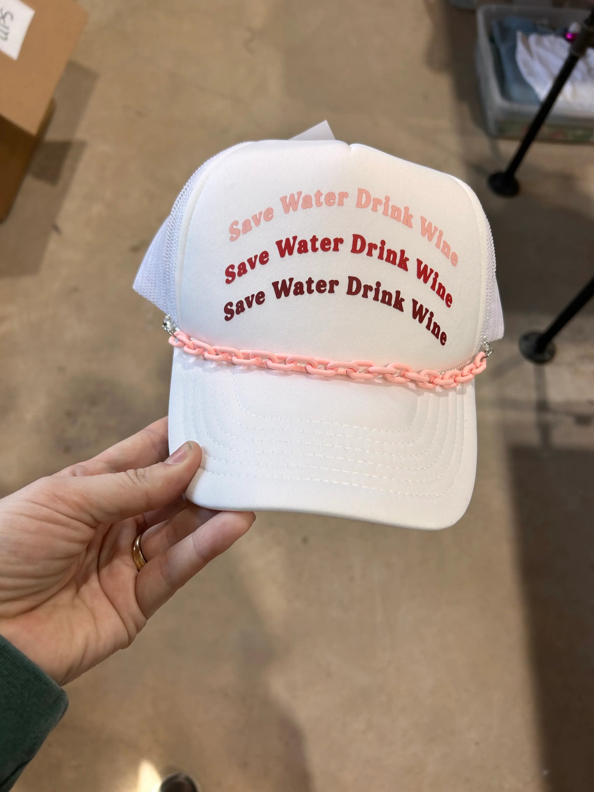Save Water Drink Wine Trucker - BIG FRENCHIES