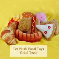 Plush Dog Toys – Squeaky Ice Cream, Fries & Hamburger Set - BIG FRENCHIES