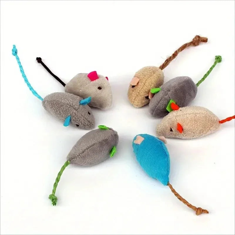 Plush Rat Cat Toy Set – 3/7PCS Durable Linen Indoor Play - BIG FRENCHIES