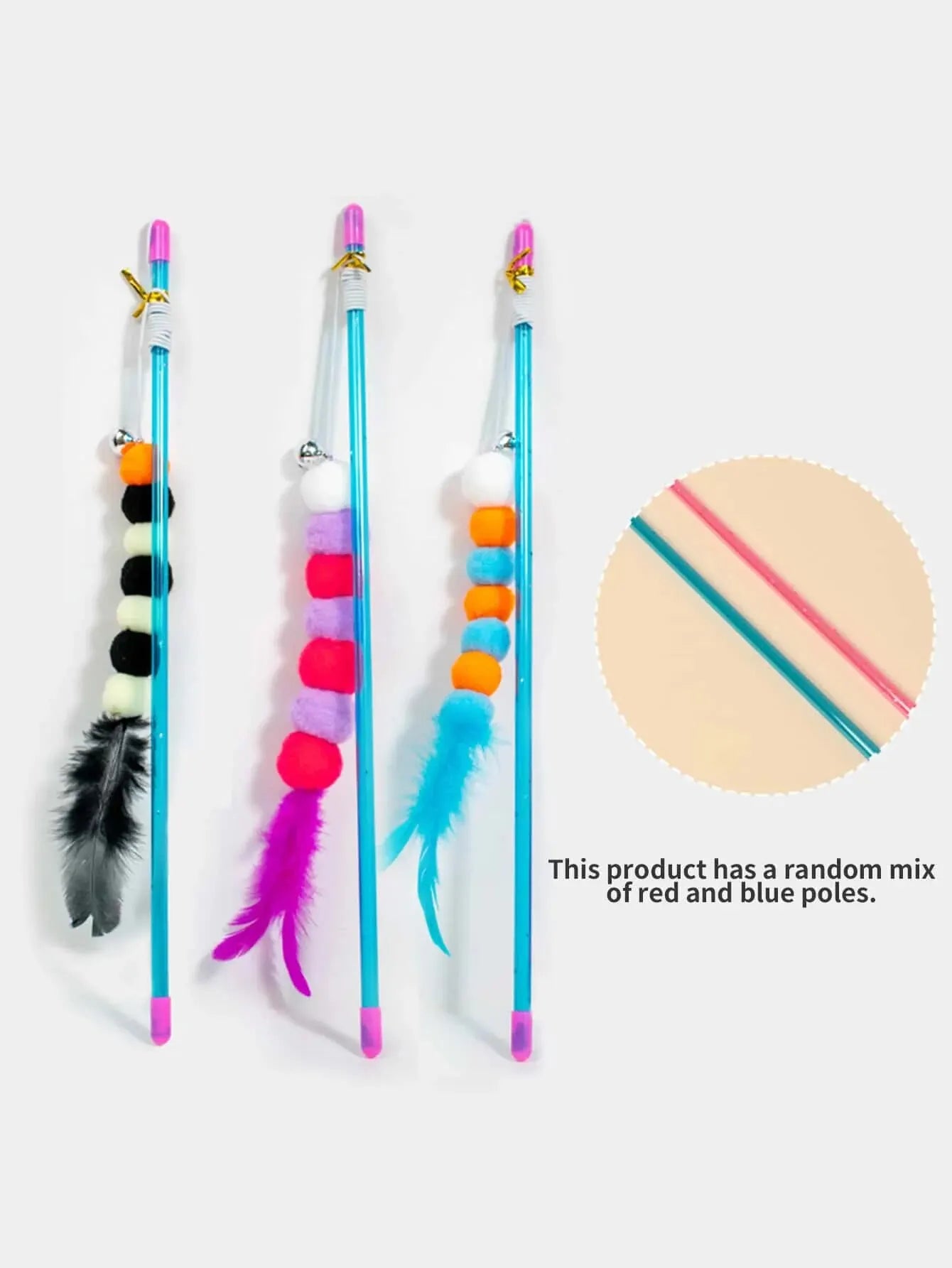 Elastic String Cat Teaser Wand with Faux Fur Bug - BIG FRENCHIES