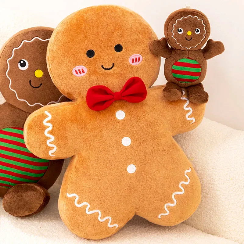 Gingerbread Plush Toy – Caramel Chocolate Stuffed Xmas Cushion Doll - BIG FRENCHIES