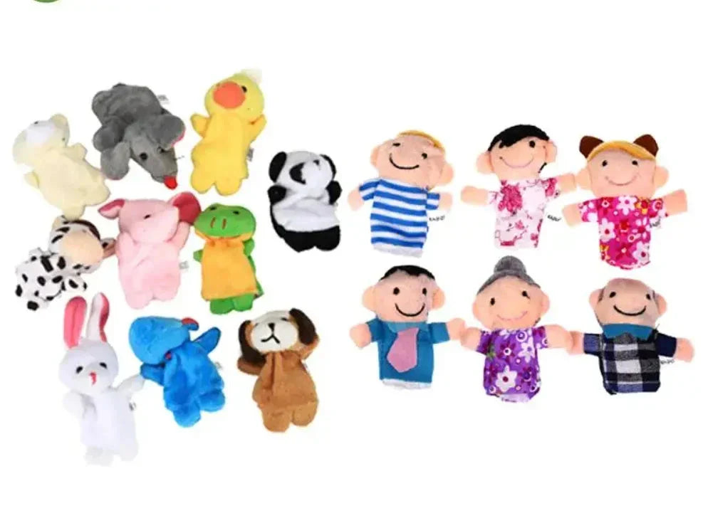 Hand Finger Puppets Plush Set – Animal Cartoon Toys for Kids