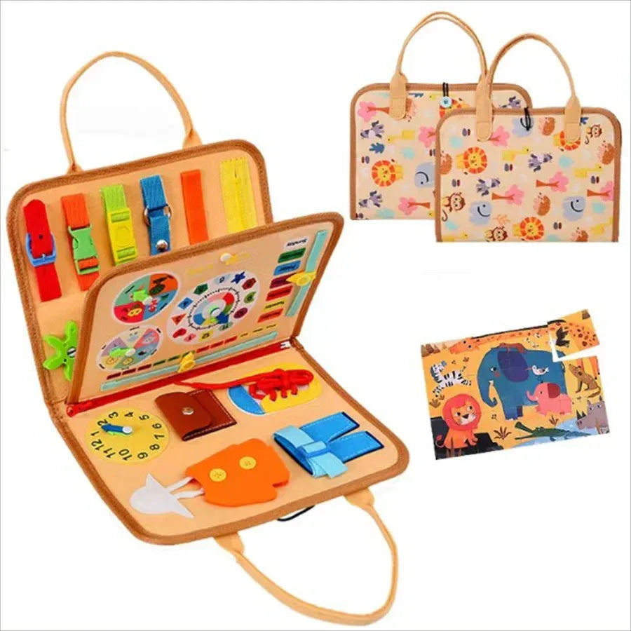 Busy Board Montessori Sensory Toy – Educational Travel Activity Board - BIG FRENCHIES