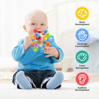 Baby Silicone Manhattan Ball – Soft Teether & Rattle Toy 0–12 Months - BIG FRENCHIES