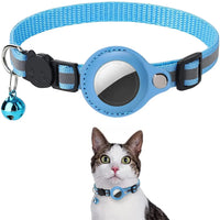 Cat AirTag Holder Collar – Adjustable Reflective Breakaway Kitten Collar with Bell & Waterproof AirTag Case - BIG FRENCHIES