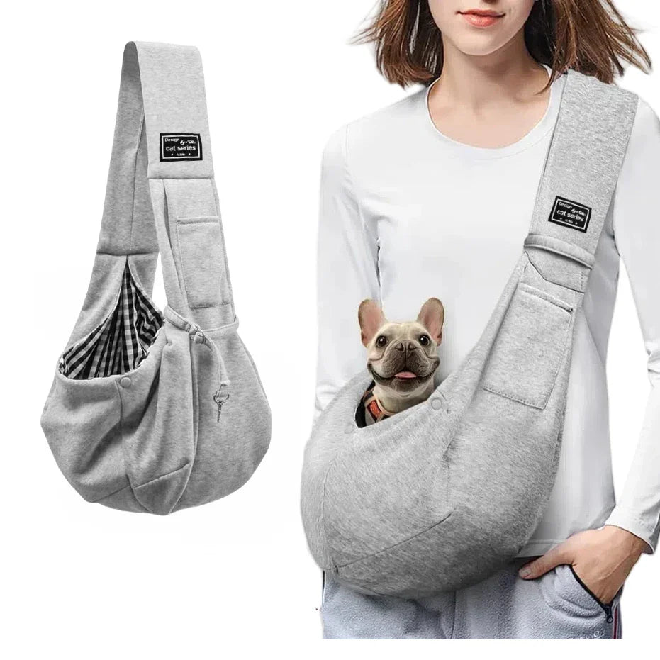 Cotton Dog Sling Carrier – Crossbody Travel Bag - BIG FRENCHIES
