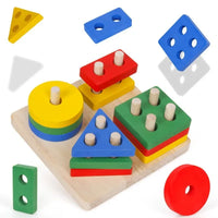 Montessori Wooden Building Blocks – Educational Color & Shape Toy - BIG FRENCHIES