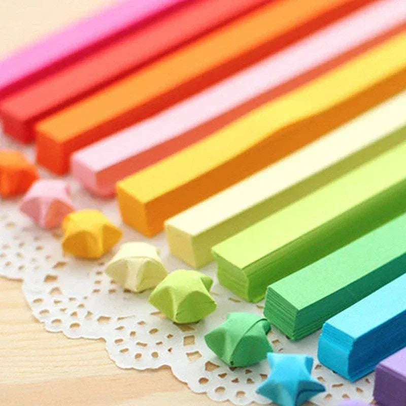 Lucky Star Origami Paper Strips Set – 540 Sheets, 27 Colors - BIG FRENCHIES