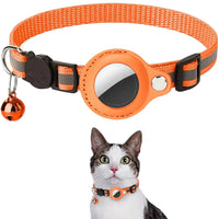 Cat AirTag Holder Collar – Adjustable Reflective Breakaway Kitten Collar with Bell & Waterproof AirTag Case - BIG FRENCHIES