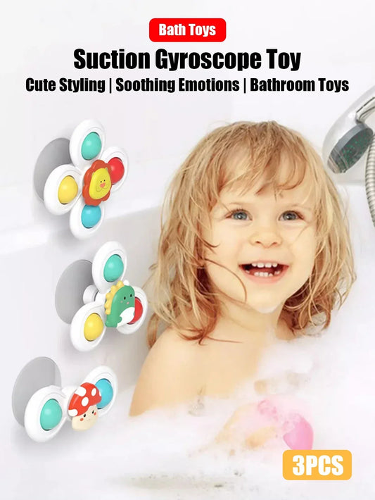 Baby Suction Cup Spinning Toys – 3pc Cartoon Animal Fidget Set - BIG FRENCHIES