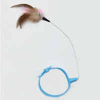 Adjustable Cat Collar Feather Teaser Toy with Bell - BIG FRENCHIES