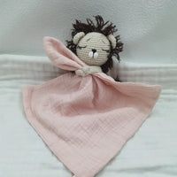 Baby Bib with Sleeping Animals Rattle