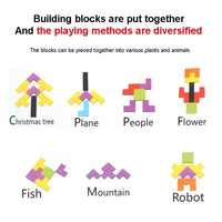 Wooden Blocks Puzzle Toy – Montessori 3D Tangram Brain Teasers - BIG FRENCHIES
