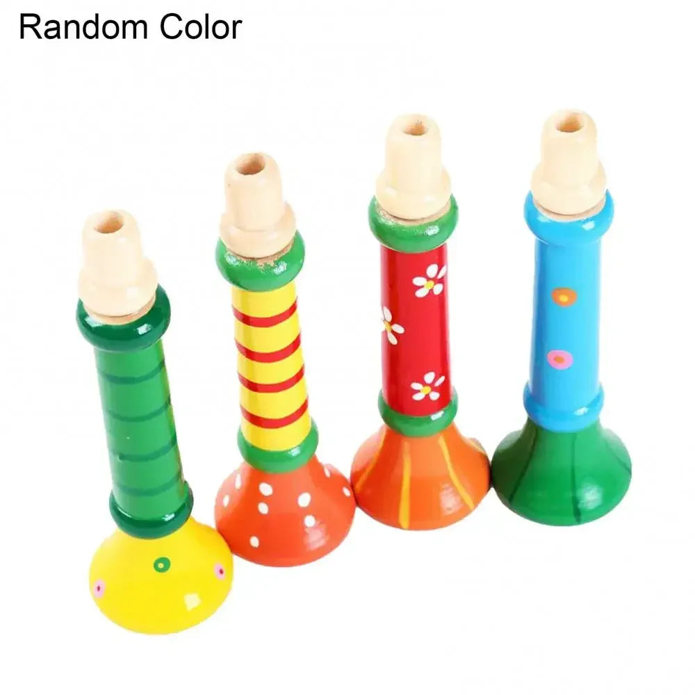 Wooden Trumpet Toy Horn Whistle Montessori Musical Instrument for Kids - BIG FRENCHIES