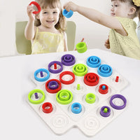 MEACAOFG Children Rings Chess  Montessori Logical Thinking Training Board Games
