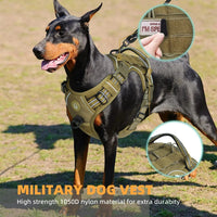 Tactical No-Pull Dog Harness – Adjustable MOLLE Military Vest for Medium & Large Dogs