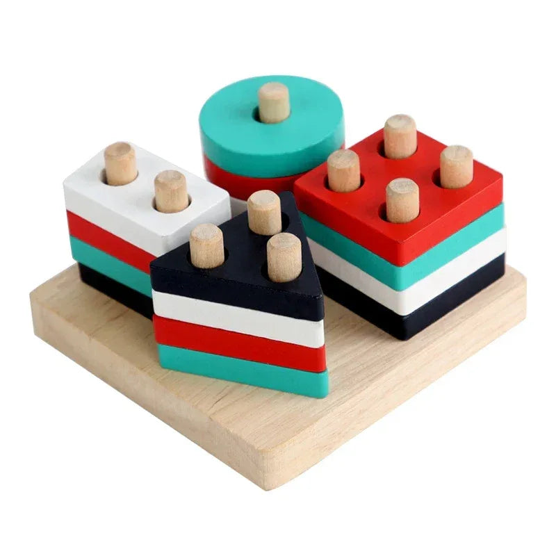 Montessori Wooden Building Blocks – Educational Color & Shape Toy - BIG FRENCHIES