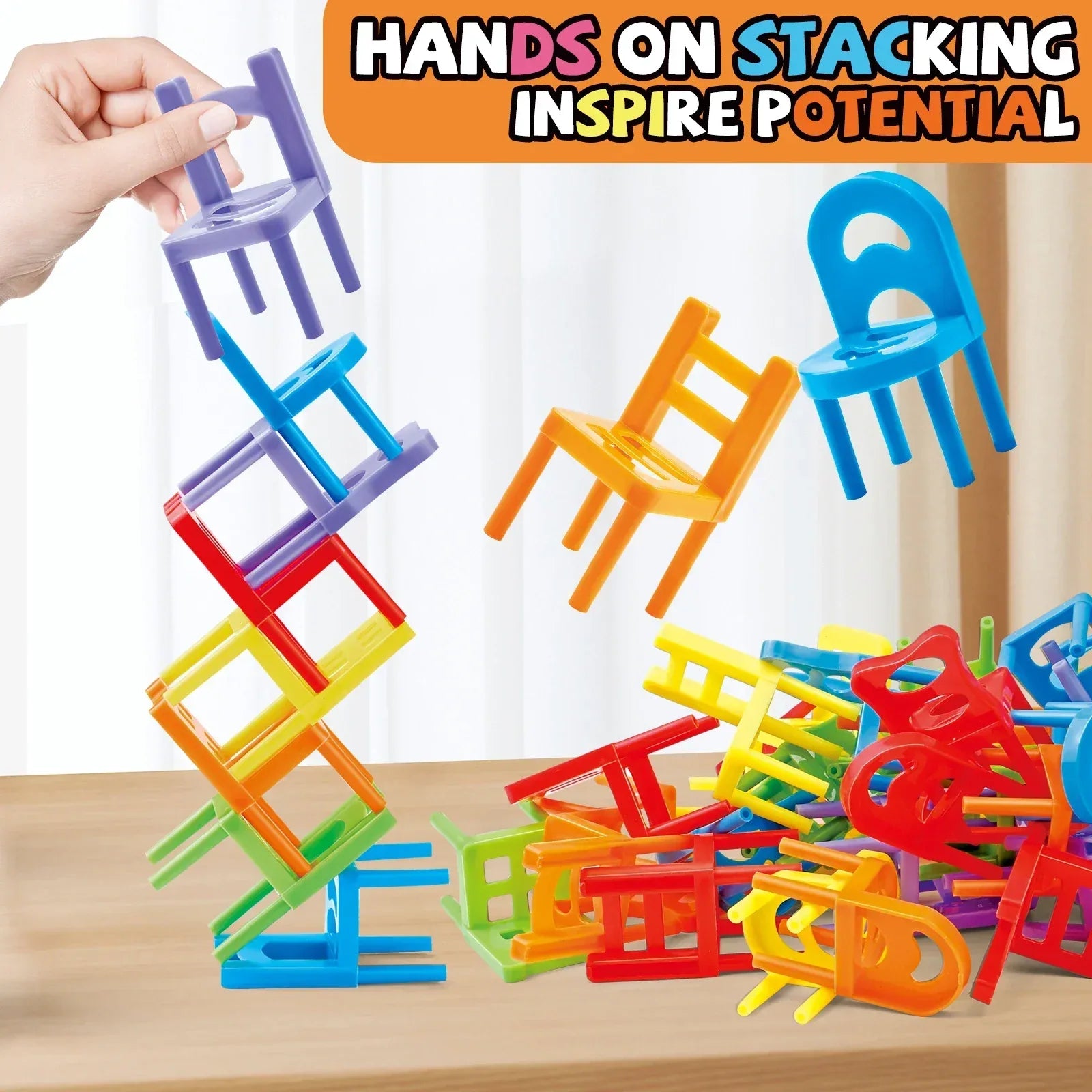Stacking Chair Game – Educational Balance & Building Toy Set - BIG FRENCHIES