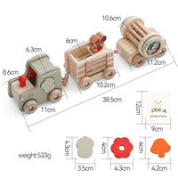Wooden Train Birthday Toy Montessori Baby Learning