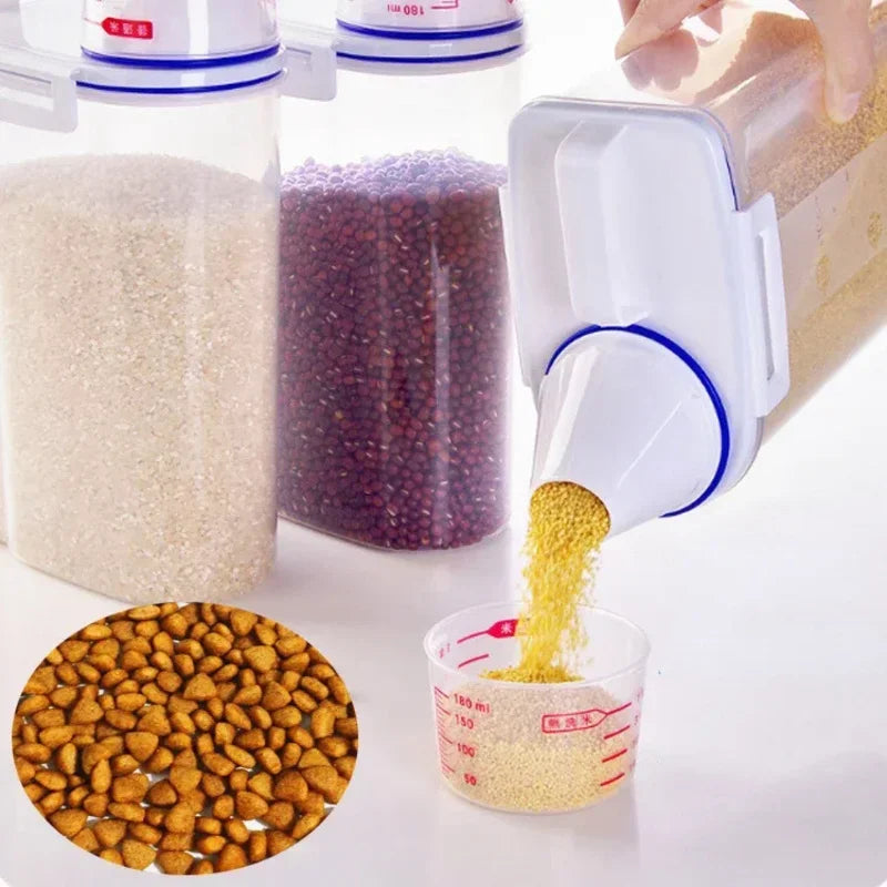 Dog & Cat Food Storage Container – 1.5kg/2kg with Measuring Cup - BIG FRENCHIES