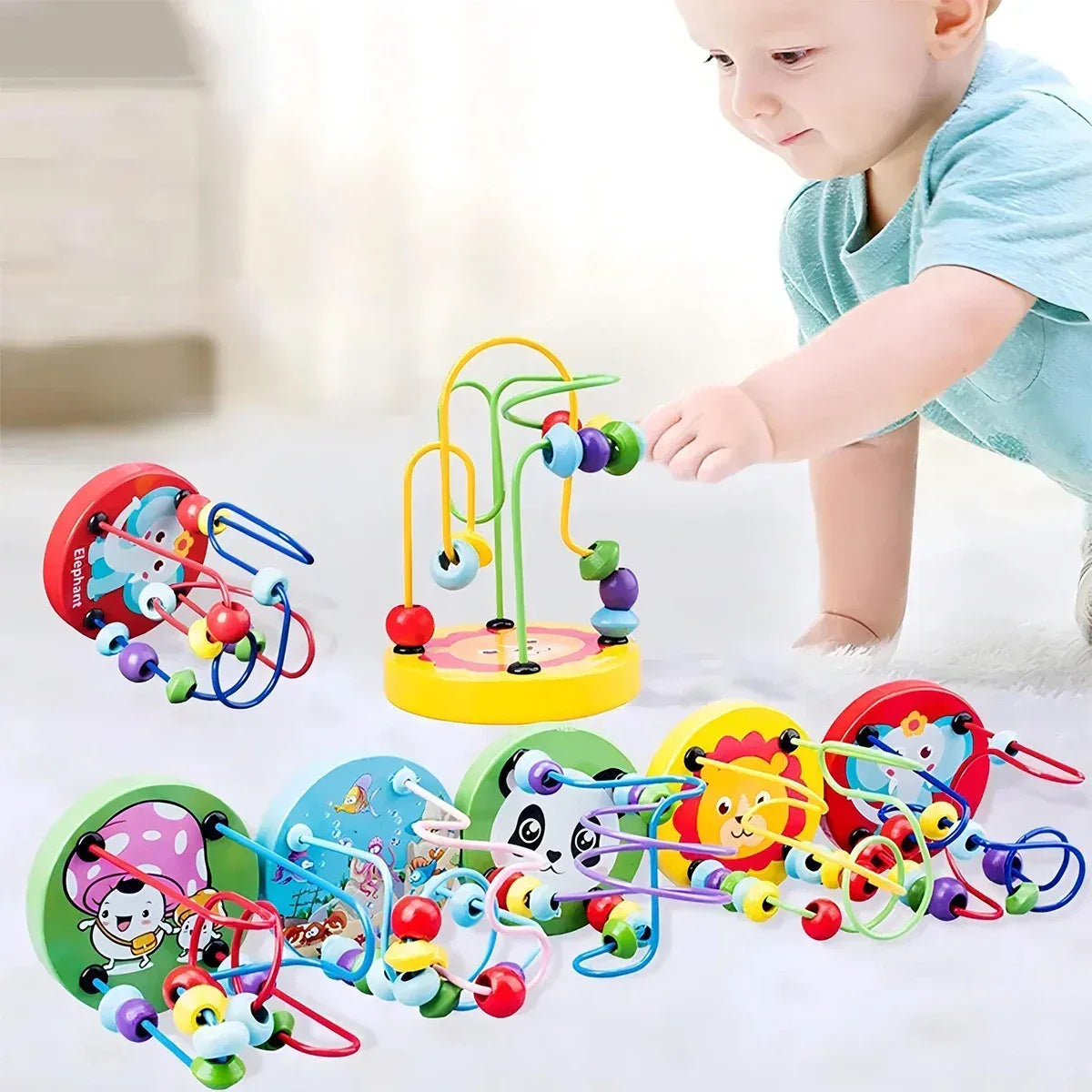 Wooden Roller Coaster Toy – Colorful Educational Bead Maze for Kids - BIG FRENCHIES