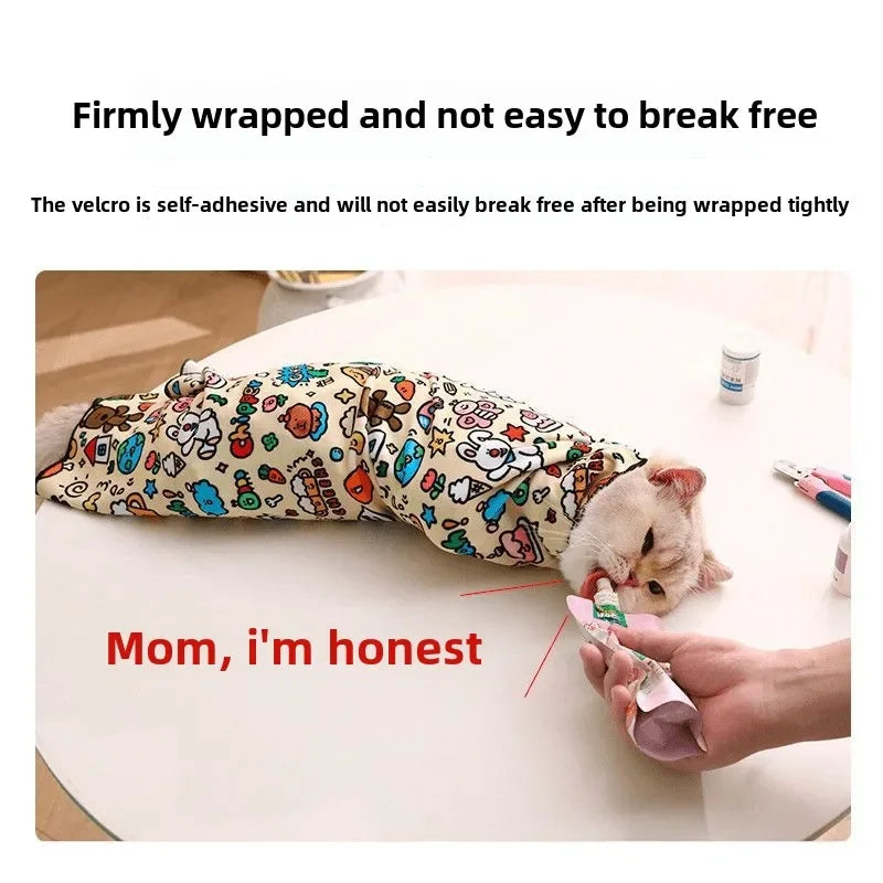 Cat Grooming Wrap - Anti-Bite, Anti-Scratch Swaddle for Medicine & Nail Clipping - BIG FRENCHIES