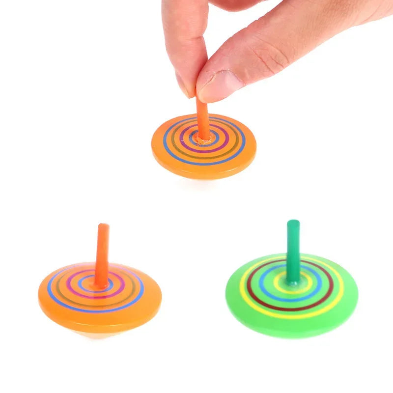 4Pcs Wooden Gyro Toy – Colorful Finger Spinner Party Favor for Kids - BIG FRENCHIES