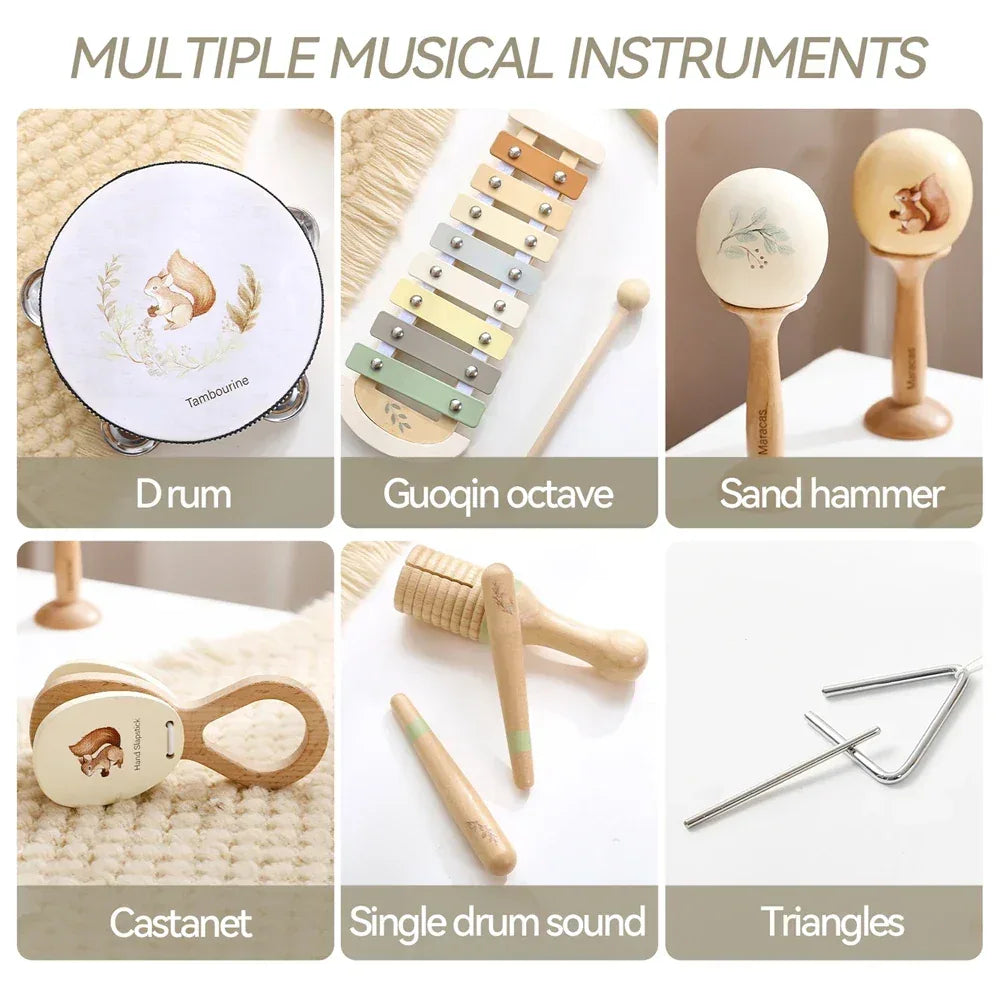 Montessori Musical Instruments Baby Toys | Drum & Xylophone for 0–12 Months - BIG FRENCHIES