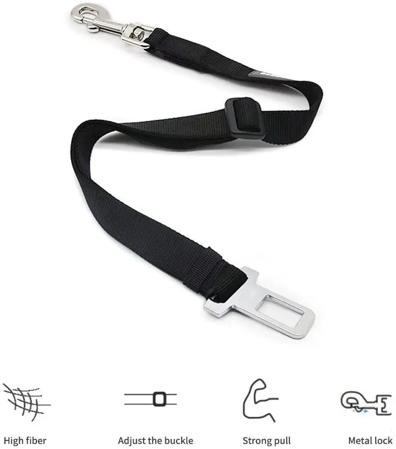 Pet Car Seat Belt Harness – Adjustable Safety Clip for Dogs & Cats - BIG FRENCHIES