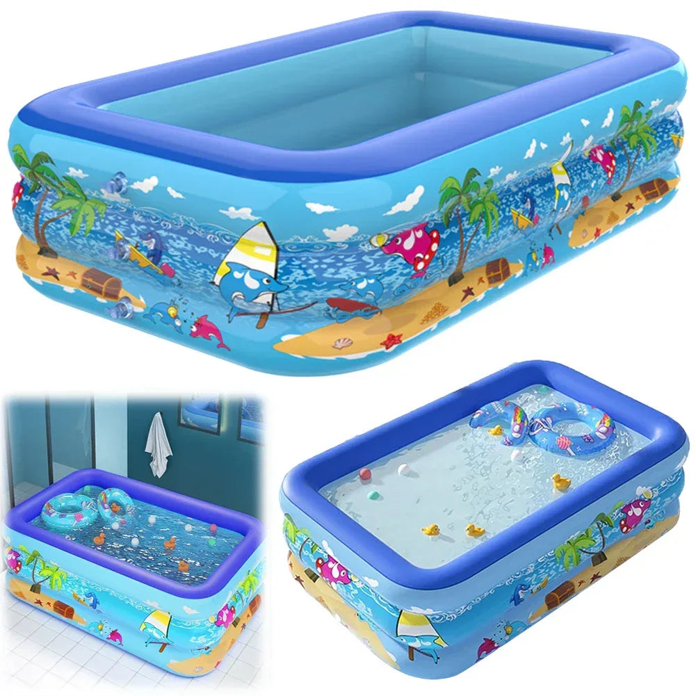 Inflatable Cartoon Baby Swimming Pool for Indoor & Outdoor Play - BIG FRENCHIES