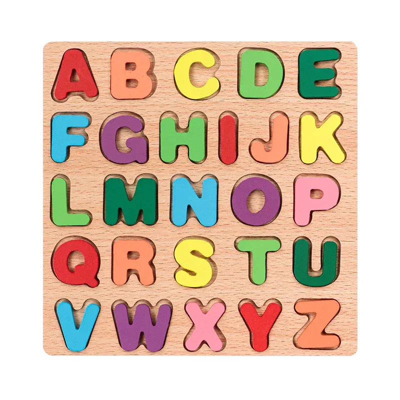 Wooden Alphabet & Number Puzzle | Montessori Learning Toy for Kids - BIG FRENCHIES