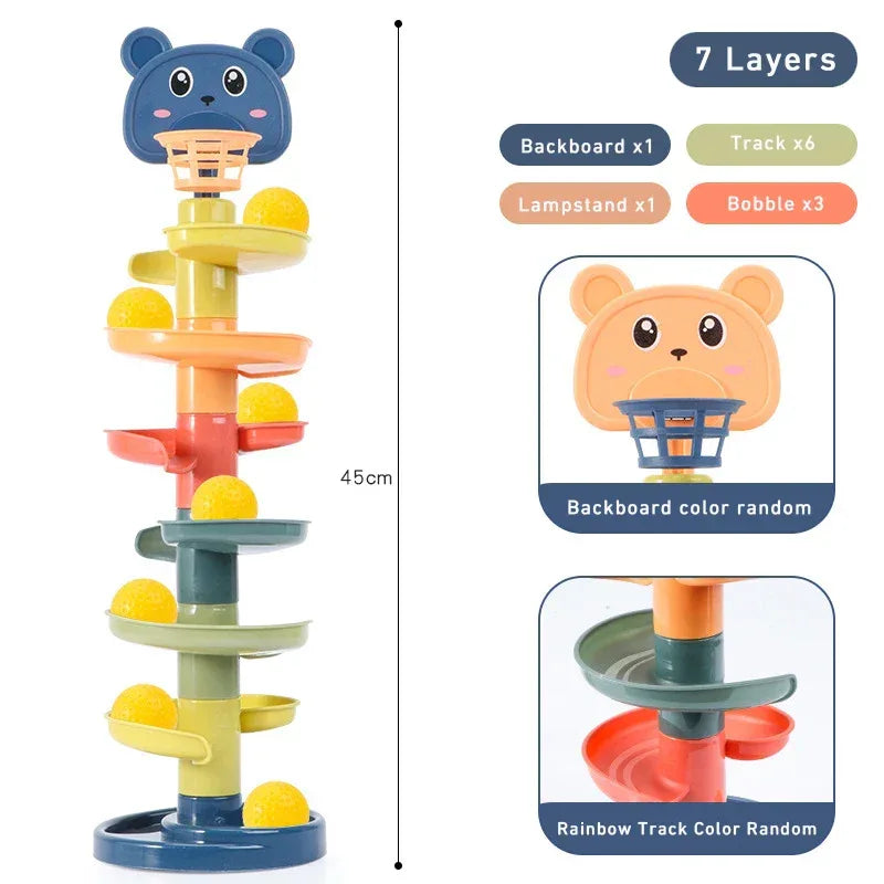 Montessori Baby Rolling Ball Track Toy – Sensory Push Pop Slide Game - BIG FRENCHIES
