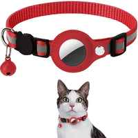 Cat AirTag Holder Collar – Adjustable Reflective Breakaway Kitten Collar with Bell & Waterproof AirTag Case - BIG FRENCHIES