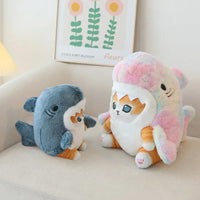 Kawaii Shark Cat Plush Toy – Soft Colorful Stuffed Doll for Kids - BIG FRENCHIES