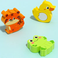 4-in-1 Wooden 3D Cartoon Animal Puzzle | Educational Toy for Kids - BIG FRENCHIES
