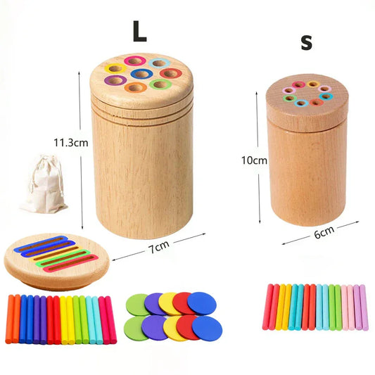 Wooden Montessori Color Matching Sorting Stick Balance Toy - BIG FRENCHIES