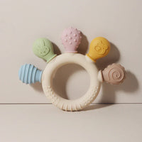 Silicone Baby Ring Teether – Multicolor Sensory Gum Relief Toy - BIG FRENCHIES