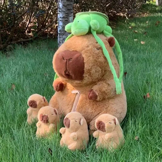 Capybara Plush Toy Set – Mommy with 4 Little Capibara Plush Dolls - BIG FRENCHIES