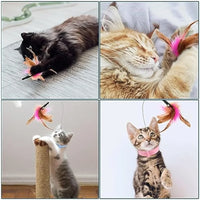 Adjustable Cat Collar Feather Teaser Toy with Bell - BIG FRENCHIES