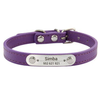 Personalized Dog Collar with Name Engraving – Anti-Lost PU Leather Collar for Dogs and Cats - BIG FRENCHIES