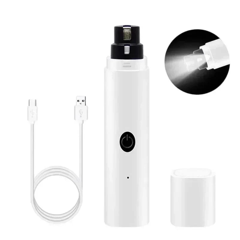 New Electric Pet Nail Grinder – USB Rechargeable LED Dog & Cat Clippers