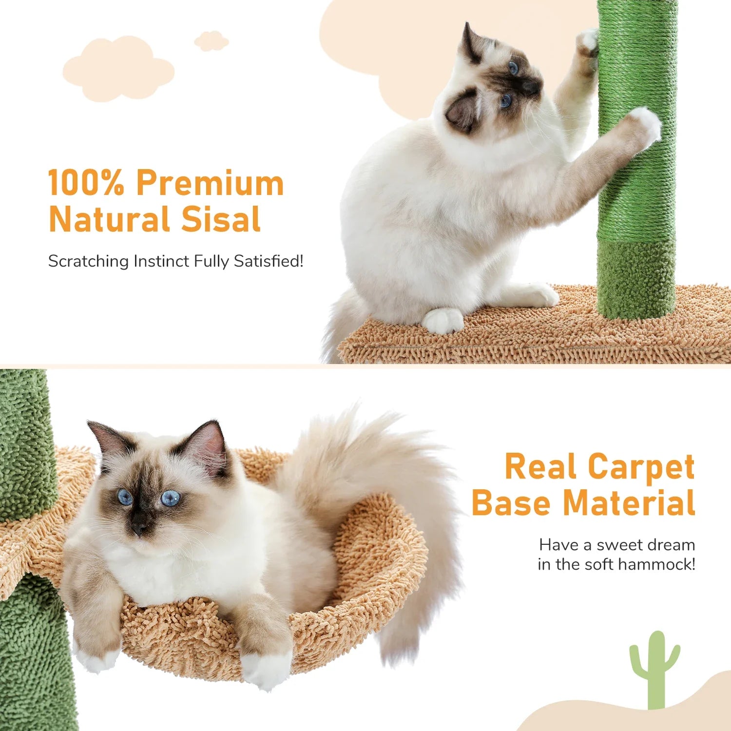5 Tier Cat Tree Tower with Scratching Posts & Hammock - BIG FRENCHIES