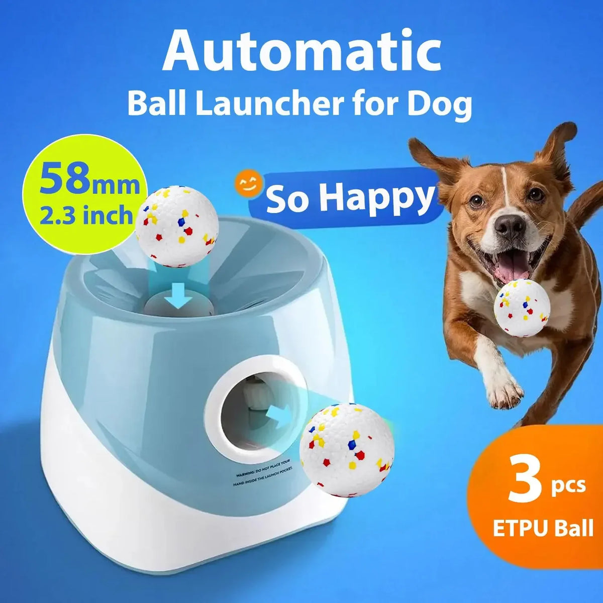 Automatic Dog Tennis Ball Launcher – Rechargeable Interactive Ball Throwing Machine for Small & Medium Dogs - BIG FRENCHIES