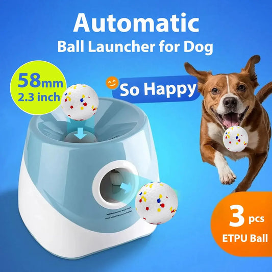 Automatic Dog Tennis Ball Launcher – Rechargeable Interactive Ball Throwing Machine for Small & Medium Dogs - BIG FRENCHIES