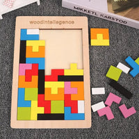 Wooden Blocks Puzzle Toy – Montessori 3D Tangram Brain Teasers - BIG FRENCHIES